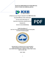 A Study On Financial Performance With Special Reference To Kse LTD, Irinjalakuda