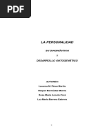 Personalidad, diagnostico y desarrollo ontogenetico