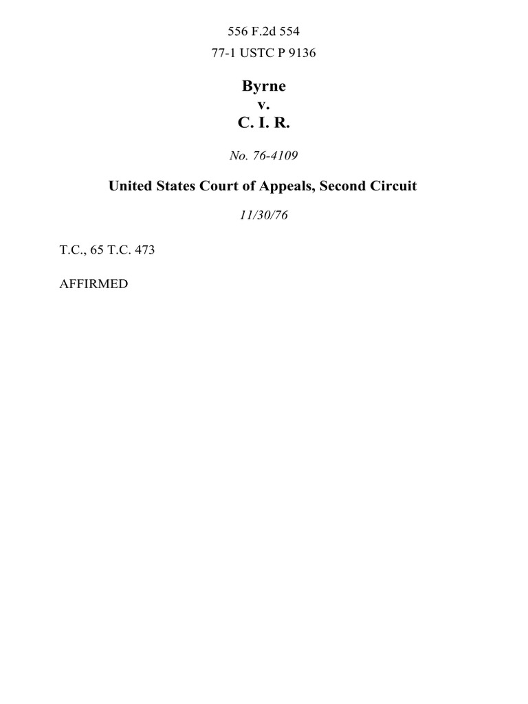 Byrne v. C. I. R. United States Court of Appeals, Second Circuit PDF