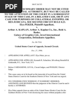 Elya Peker v. Arthur A. Kaplan, Arthur A. Kaplan Co., Inc., Reid A. Rader, Galaxy of Graphics LTD., Jewel International Corporation, 104 F.3d 353, 2d Cir. (1996)