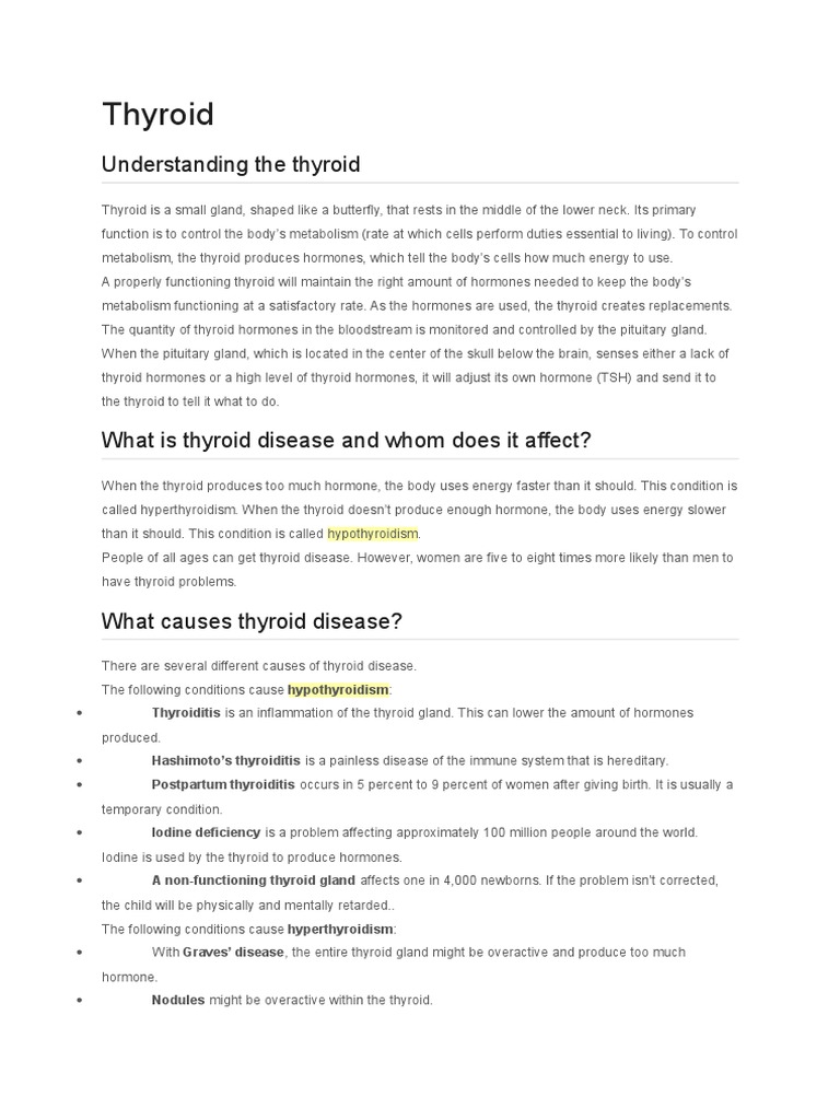 Understanding The Thyroid | PDF | Thyroid Disease | Thyroid