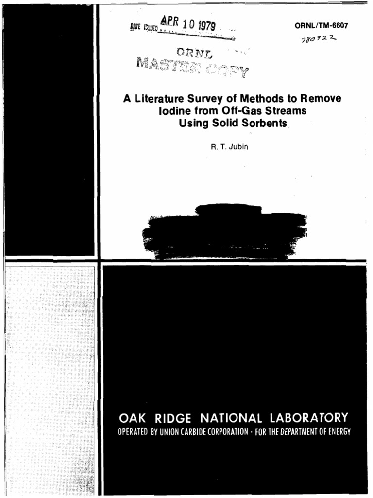 Iodine Removal from Off-Gas Streams | PDF | Iodine | Adsorption