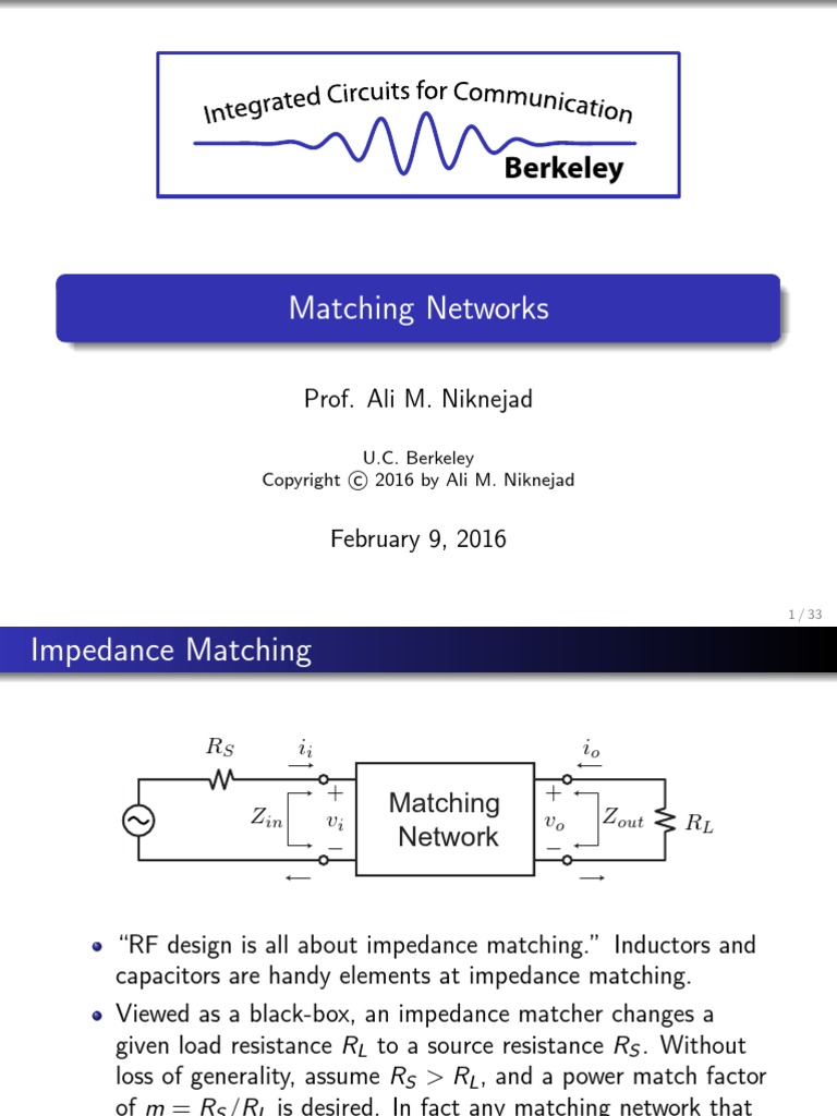 LC Ladder Matching Networks | PDF | Amplifier | Capacitor