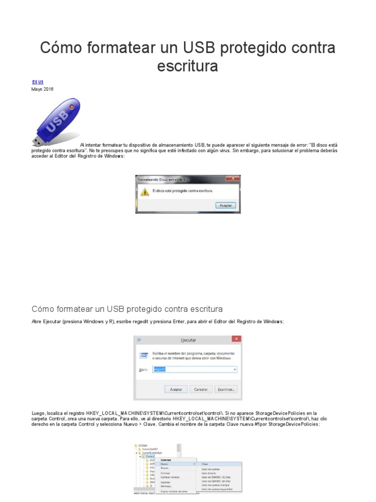 C mo Formatear Un USB Protegido Contra Escritura Memoria USB