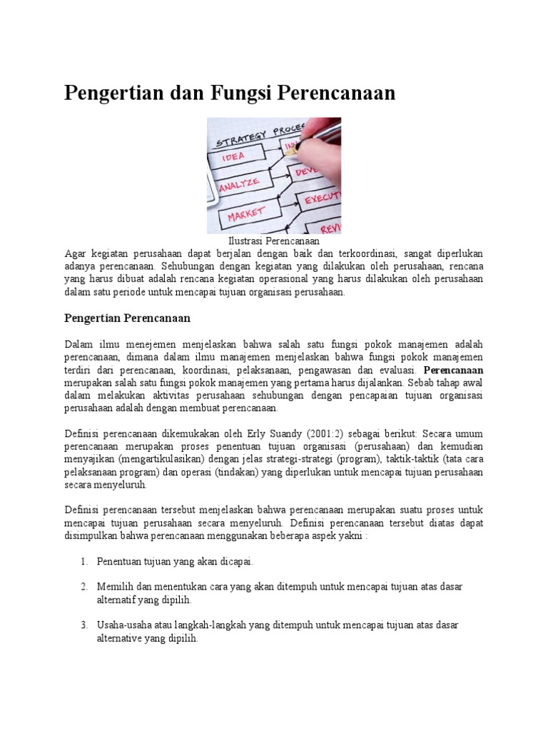 Pengertian Dan Fungsi Perencanaandocx