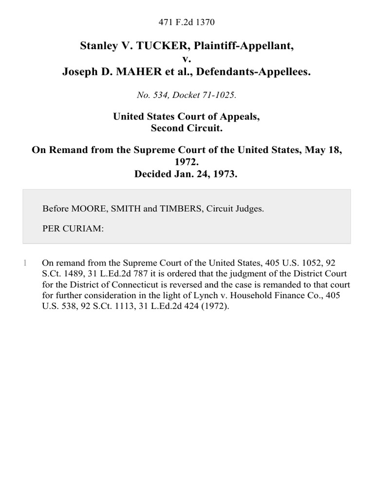 Stanley v tucker v joseph d maher 471 f 2d 1370 2d cir 1973 pdf