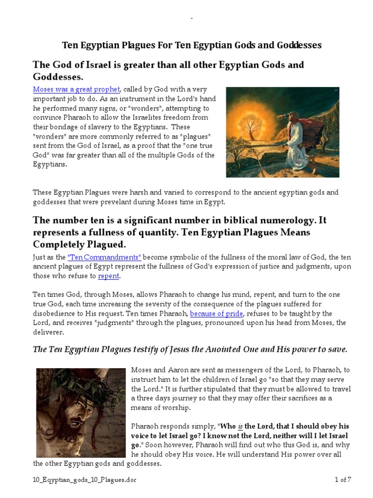 Ten Plagues vs. Egyptian Gods PDF Moses Ancient Egyptian Religion