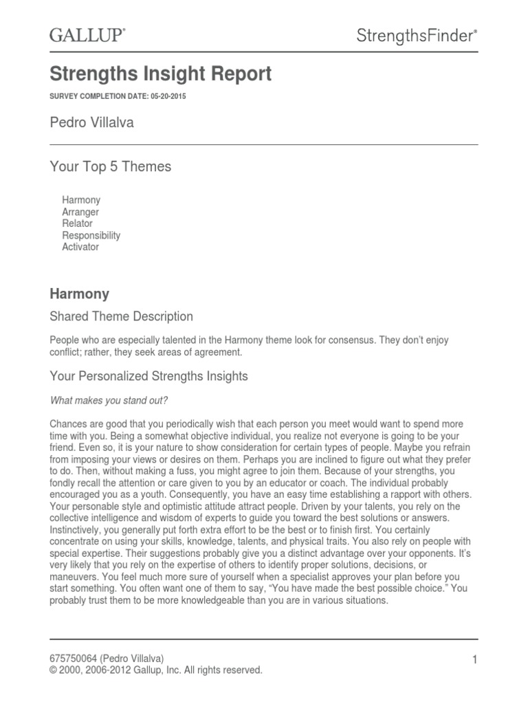 Strengths Insight Report | PDF | Expert | Epistemology