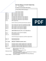 BIO4320 Molecular Biology & Genetic Engineering: Date Contents