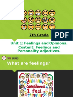Notes Feelings and Personality Adjectives Clase Martes 19