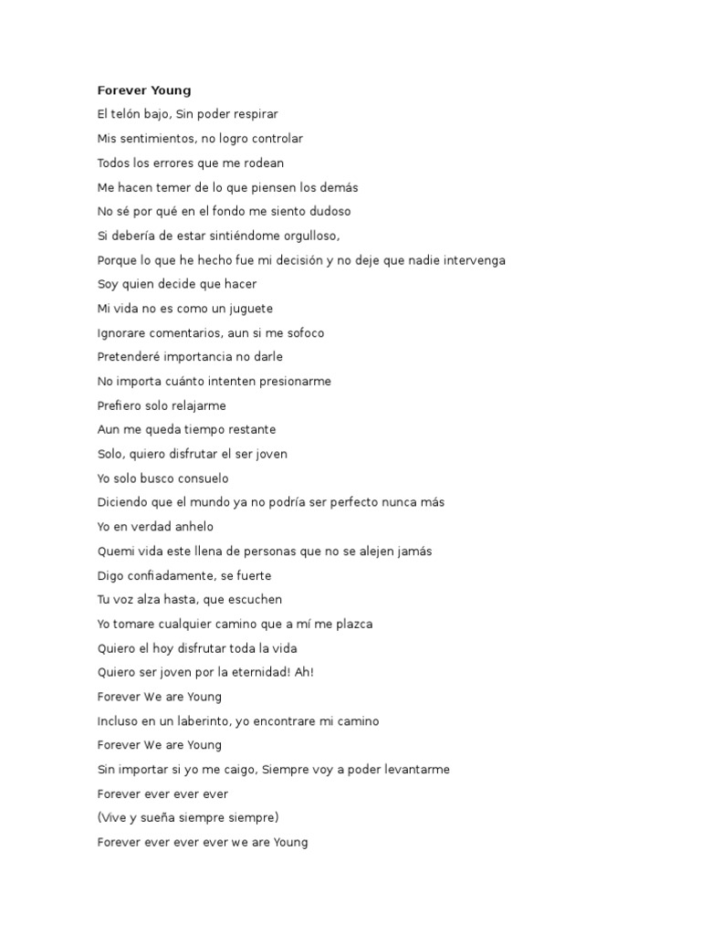 Forever Young (Español) | PDF