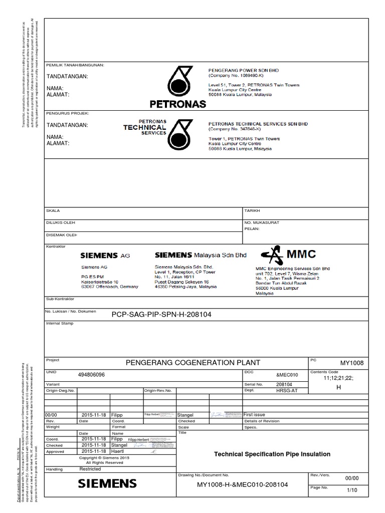 00 ISOL 2282 Technical Specification Pipe Insulation | PDF ...