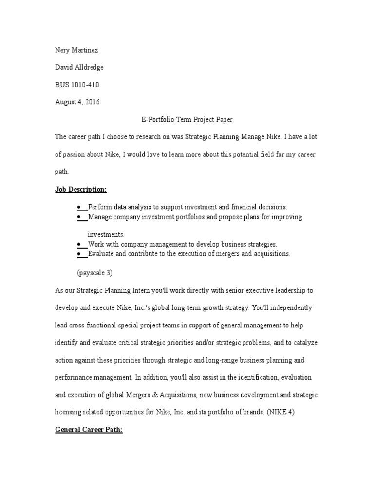 Bus 1010 Term Project Final Paper | PDF | Strategic Management ...