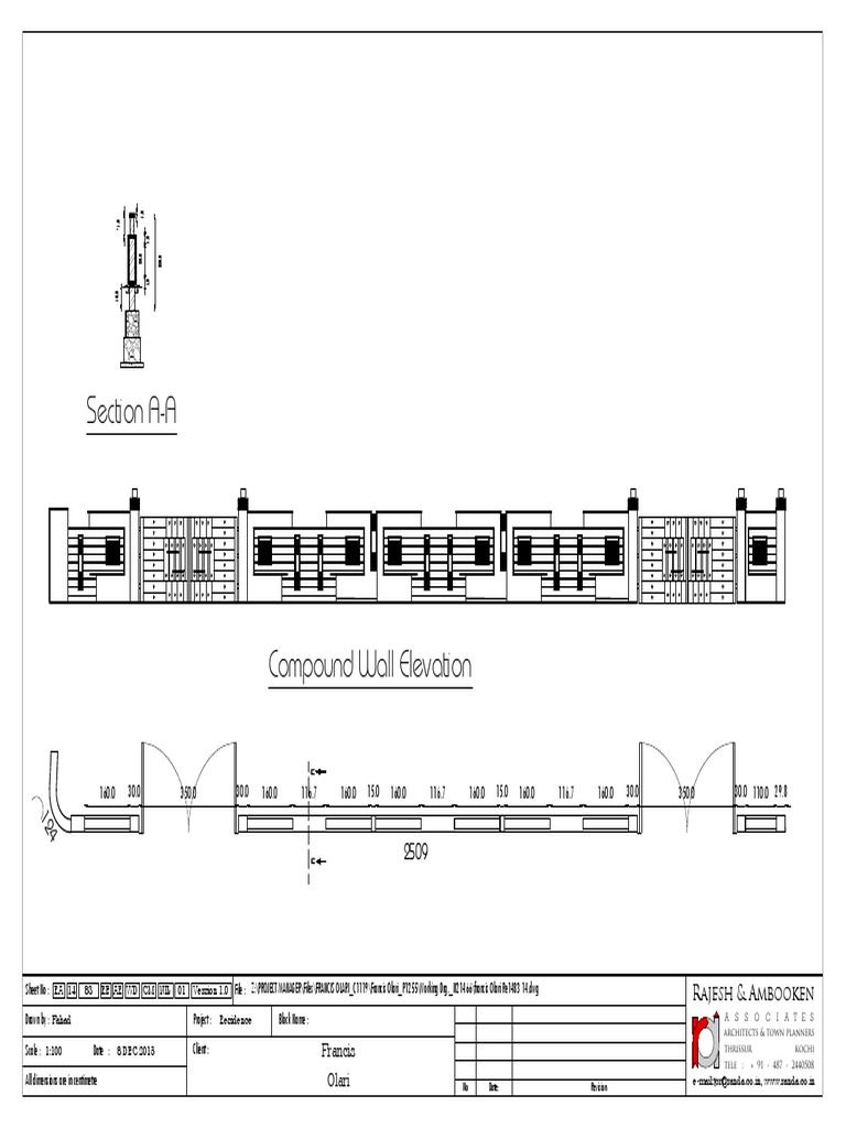 Compound Wall Elevation Drawing | PDF | Technology & Engineering