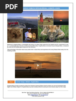 Angama Mara Come Fly With Us Special