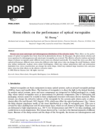 Stress Effects On The Performance of Optical Waveguides