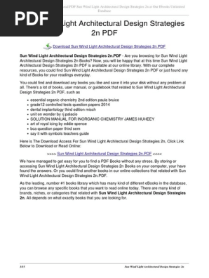 Sun Wind Light Architectural Design Strategies 2n