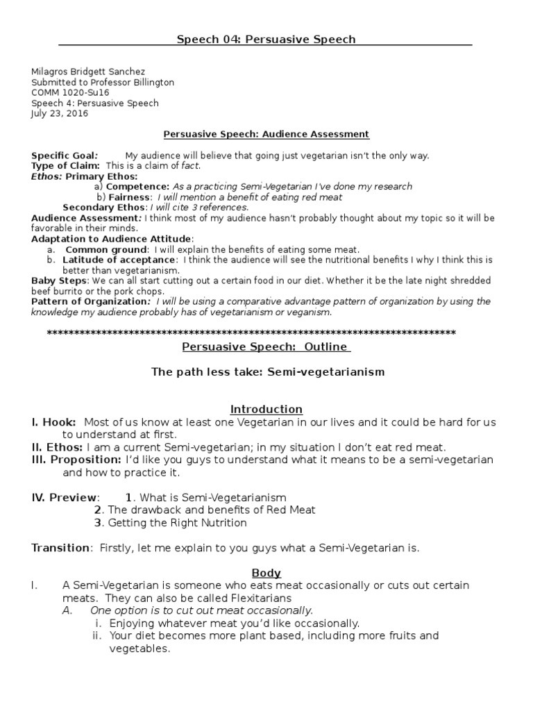 Vegan speech transcript picture