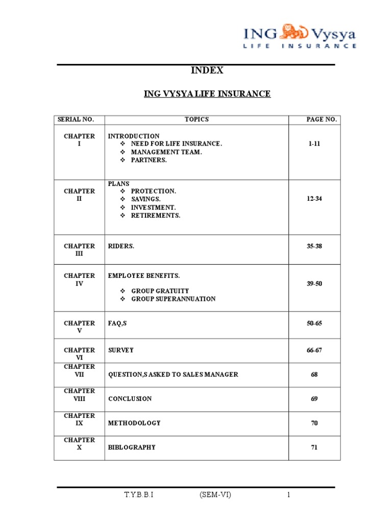 ING Vysya Life Insurance Overview | PDF | Life Insurance | Insurance