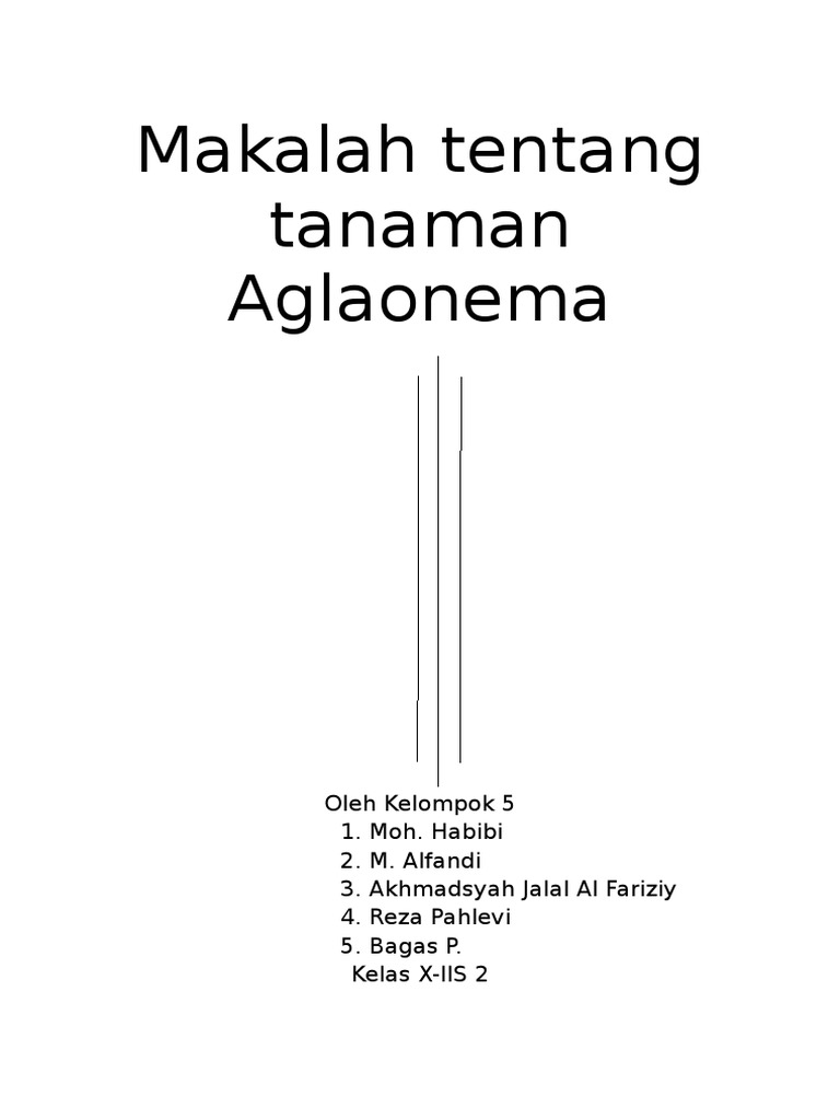 Makalah Tentang Tanaman Aglaonema