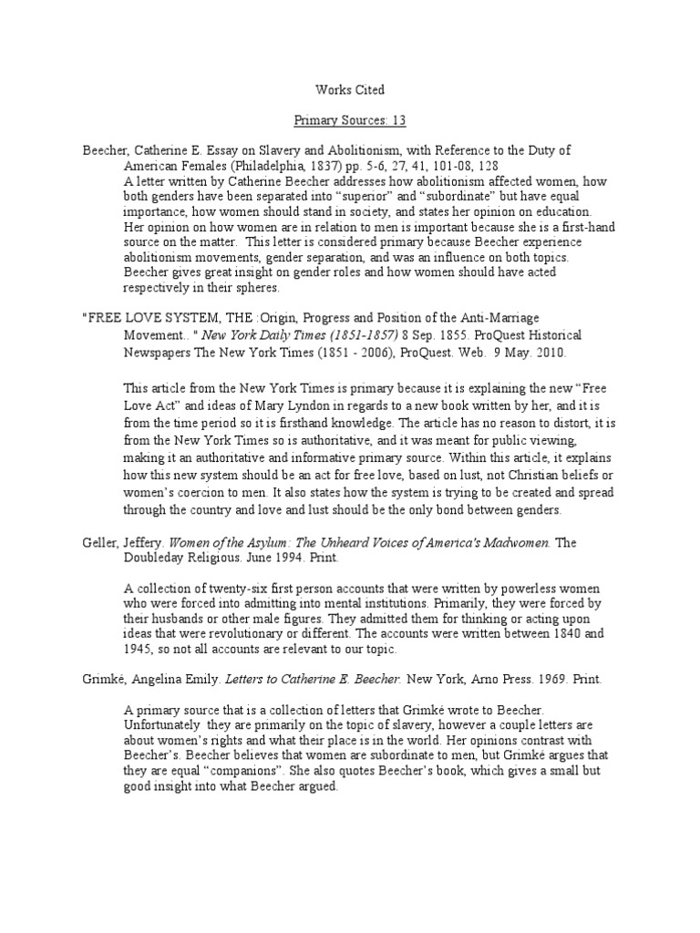 Annotated Bibliography | Women's Rights | Ethnicity, Race & Gender