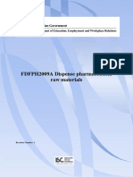FDFPH2009A Dispense Pharmaceutical Raw Materials: Revision Number: 1