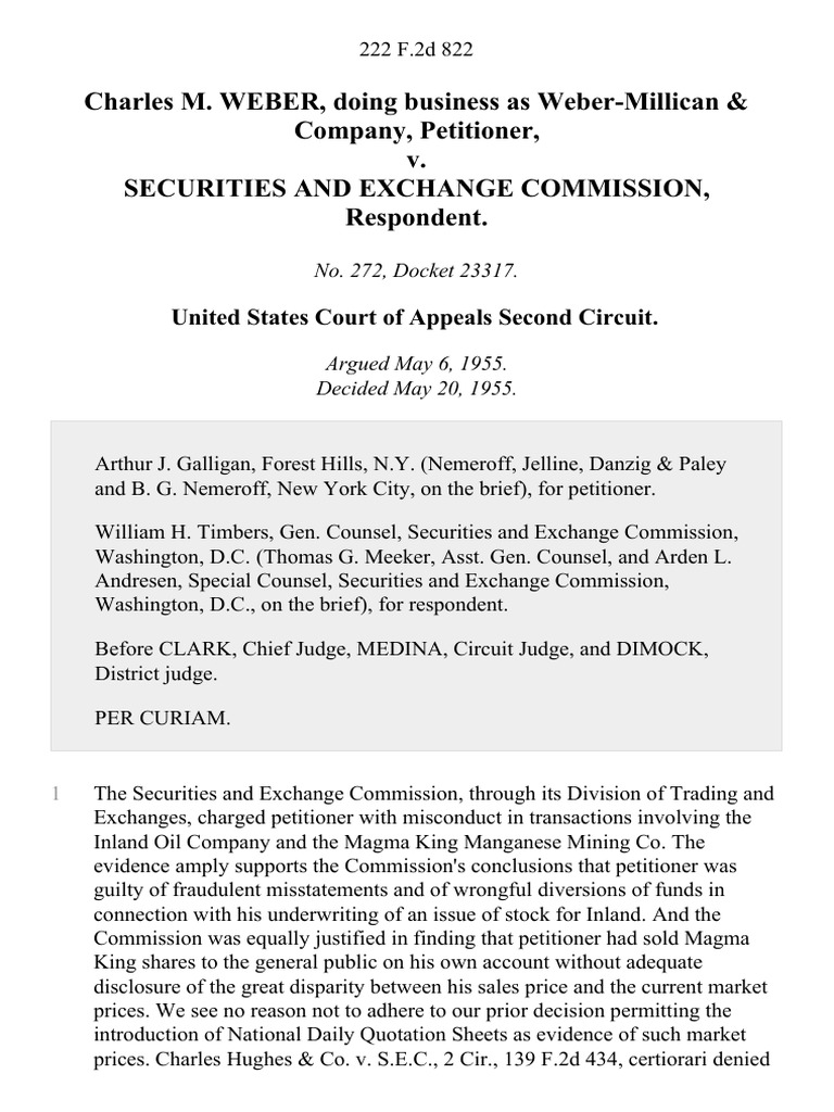 Charles m weber doing business as weber millican company v