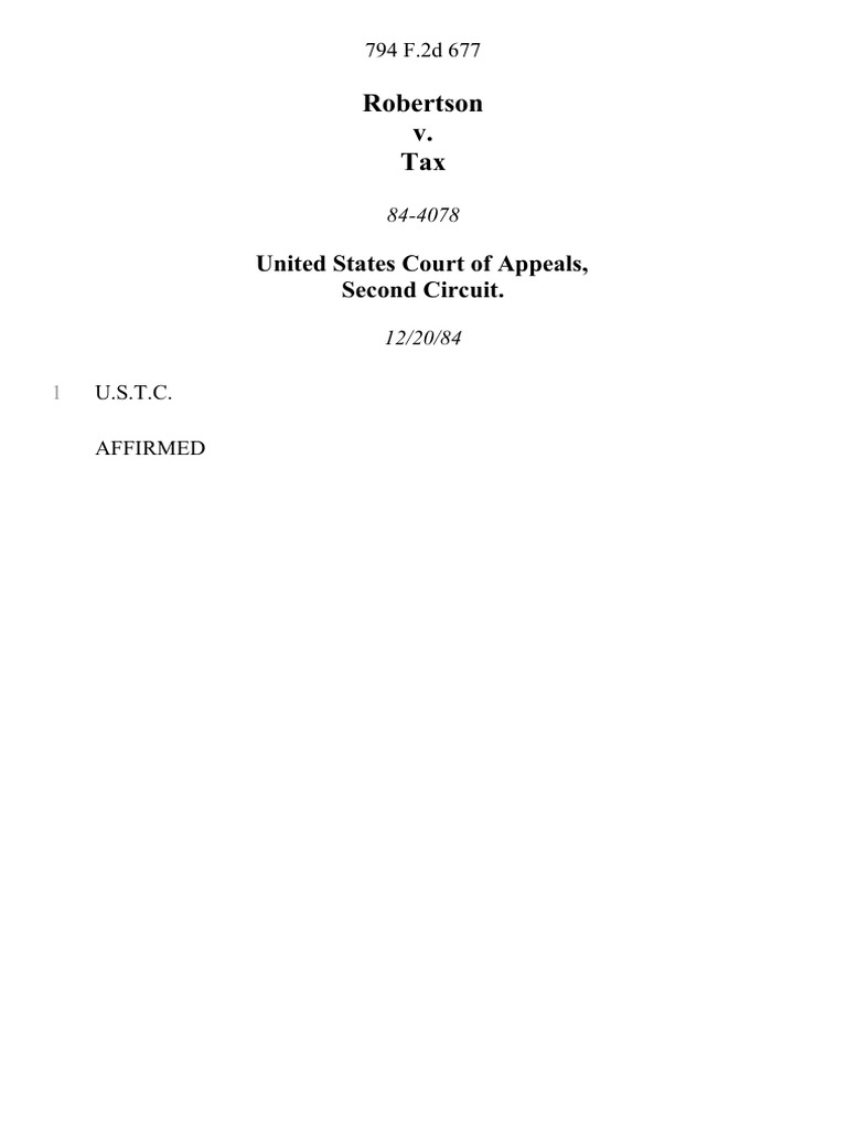 Robertson v. Tax, 794 F.2d 677, 2d Cir. (1984) PDF