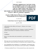 Wayne C. Bryan v. Charles Cobb, District Director, Immigration and Naturalization Service, 101 F.3d 683, 2d Cir. (1996)