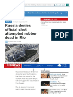 Russia Denies Official Shot Attempted Robber Dead in Rio - 9news.com