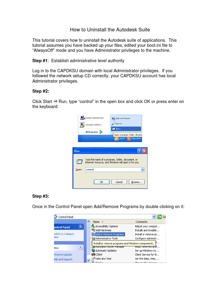 Uninstalling Autodesk Suite Guide | PDF | Windows Registry | Computer File