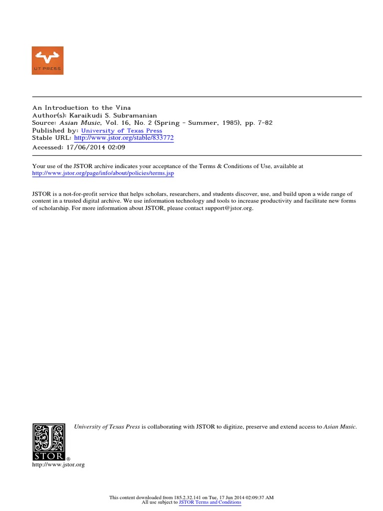 Overview of the Vina Instrument | PDF | String Instruments | Guitars