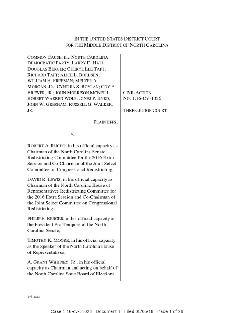 Common Cause v. Rucho United States Congress United States Government