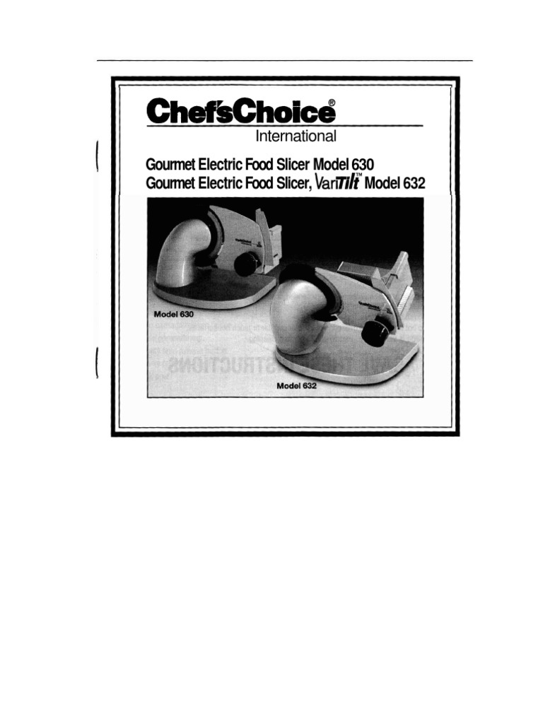 Chefs Choice Meat Slicer PDF Blade Switch