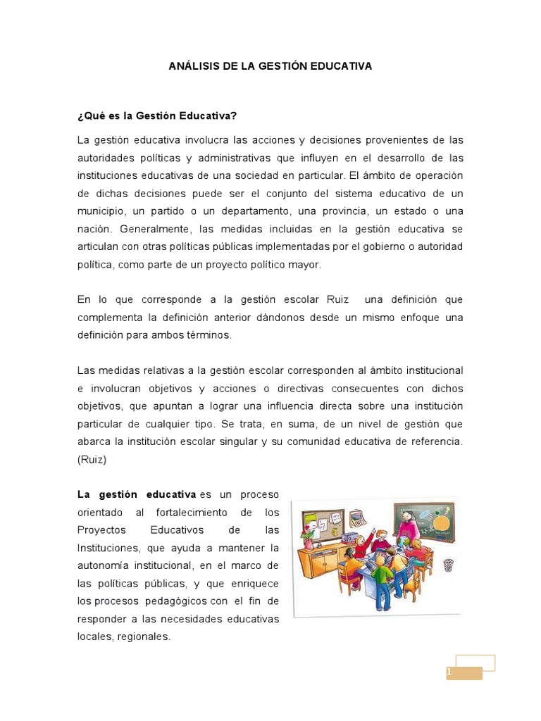 Analisis de La Gestion Educativa | PDF | Planificación | Toma de decisiones