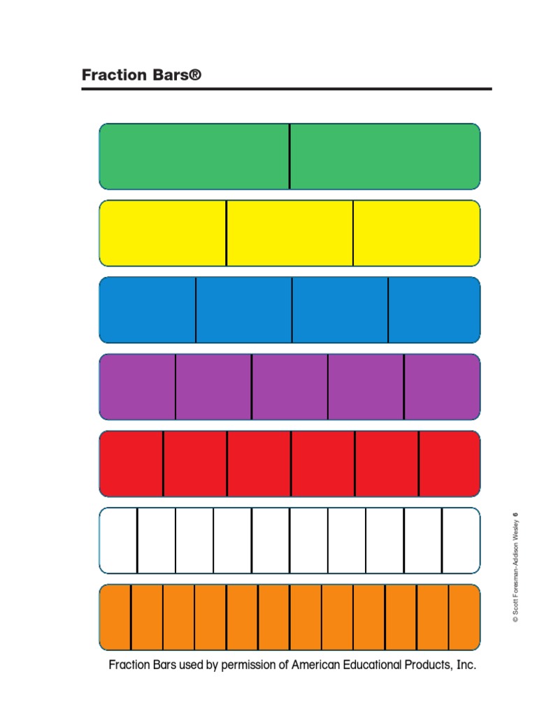 Blank Colored Fraction Bars | PDF