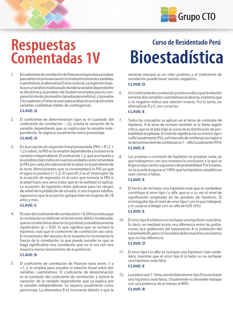 Respuestas Test Bioes | PDF | Errores tipo I y tipo Ii | Prueba de ...