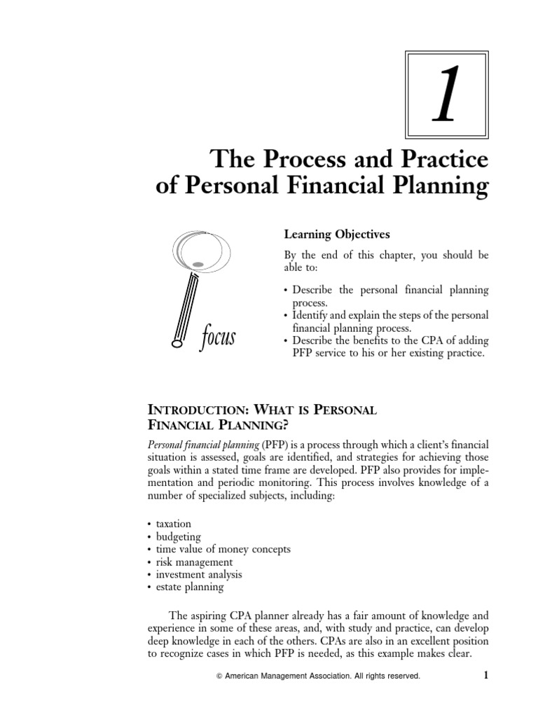 The Process and Practice of Personal Financial Planning: Focus | PDF ...