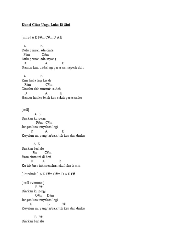 Kunci Gitar Ungu Luka Di Sini Pdf