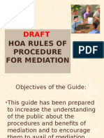 Draft HOA Rules of Procedure On Mediation