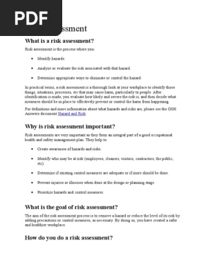 Risk Assessment