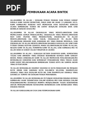 Doa Pembukaan Acara Bintek Pdf