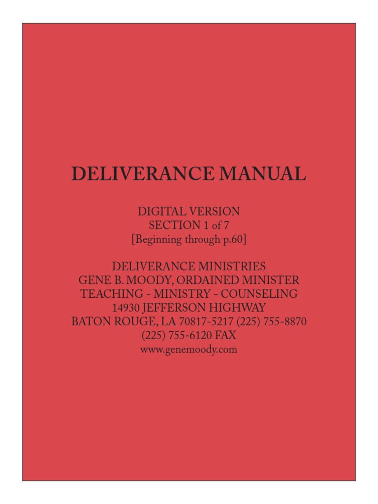 Part 1 Index Moody - Deliverance-manual-p.i-p60.pdf | Deliverance Ministry  | Demons
