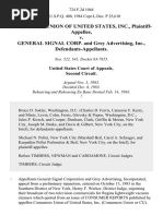 Consumers Union of United States, Inc. v. General Signal Corp. and Grey Advertising, Inc., 724 F.2d 1044, 2d Cir. (1984)