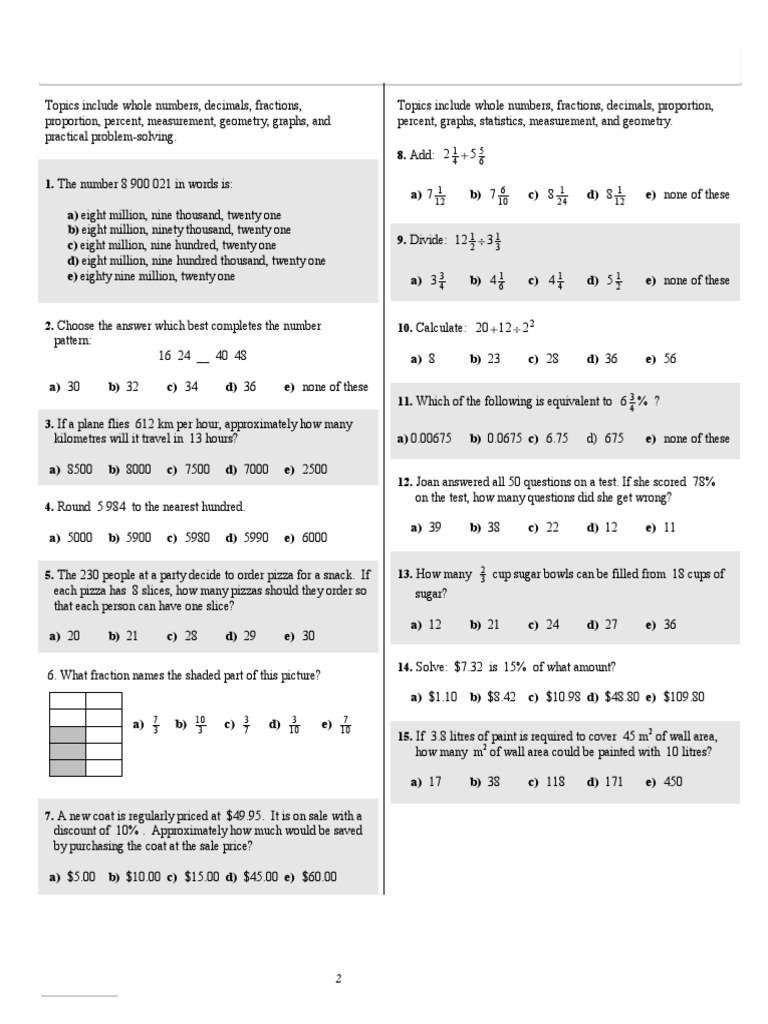 MPT in Mathematics: Key Concepts | PDF | Percentage | Teaching Mathematics