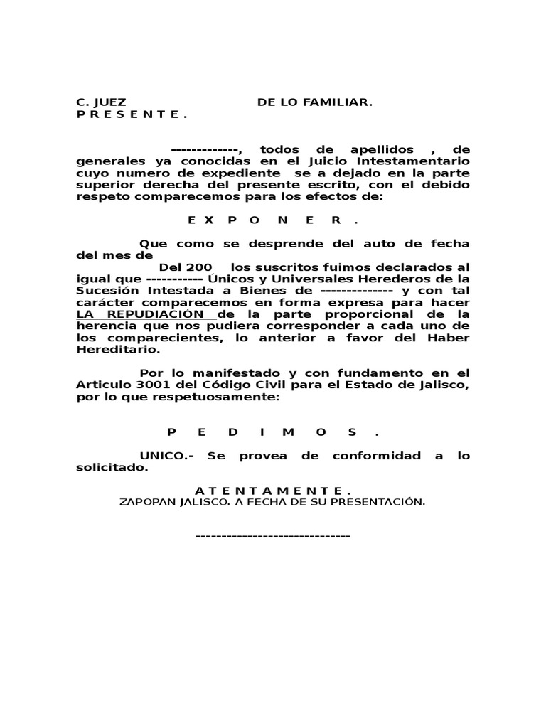 Repudio La Herencia.