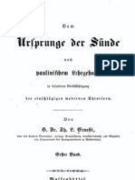 Fr. Ernesti, Vom Ursprung Der Sünde Nach Paulinischem Lehrgehalte, Wolfenbüttel 1855