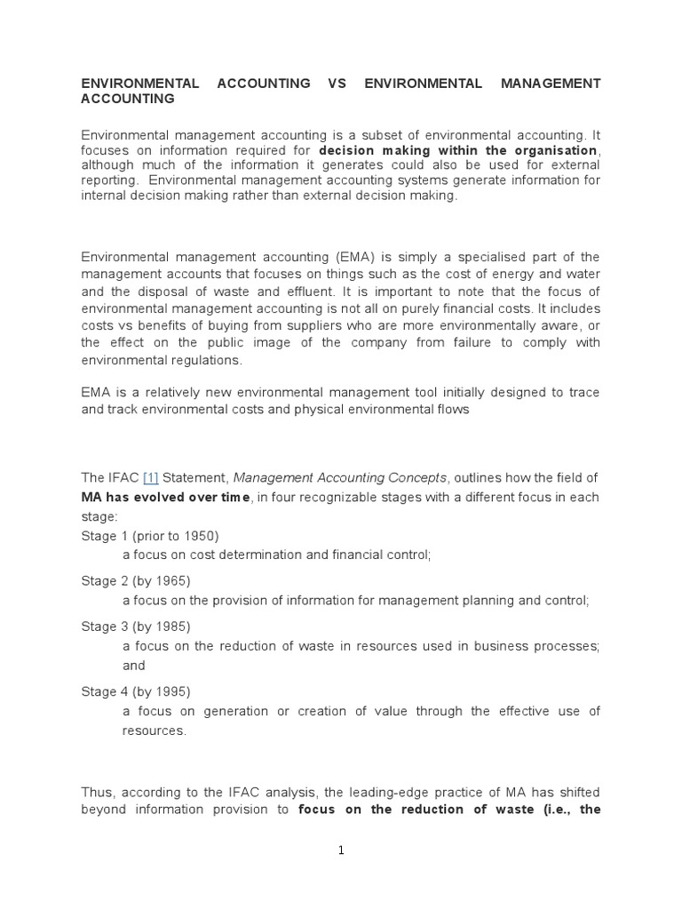 Environmental Management Accounting Management Accounting