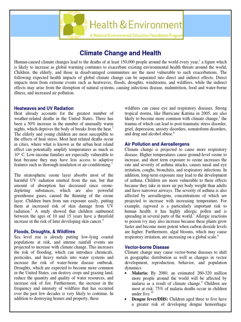 Climate Change's Health Impacts Explained | PDF | Water Resources ...