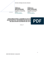 Aproximaciones A Dinámicas de Formación Investigativa: Experiencias en Instituciones de Educación Superior en Colombia.